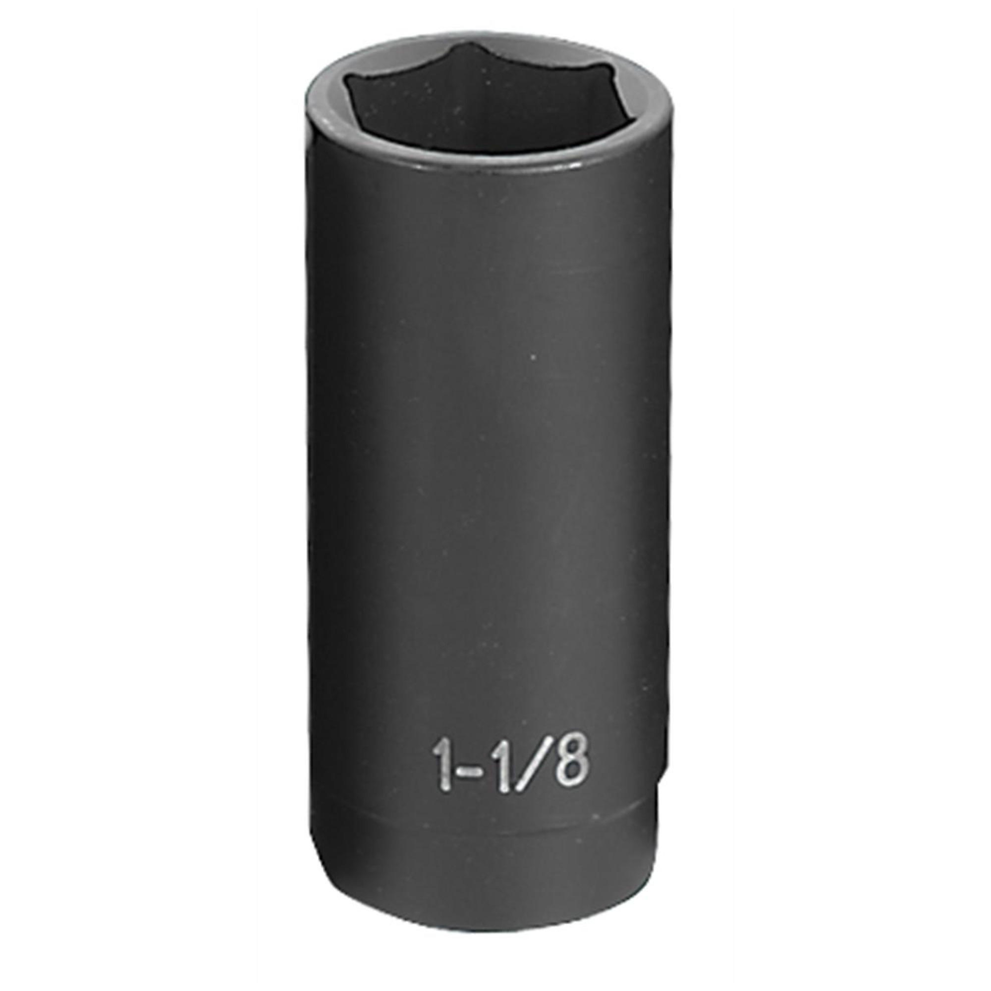 Grey Pneumatic Deep Impact Socket — 1 1/8in., 6-Point, 1/2in. Drive, Chrome-Molybdenum Steel, Model# GRE2036D